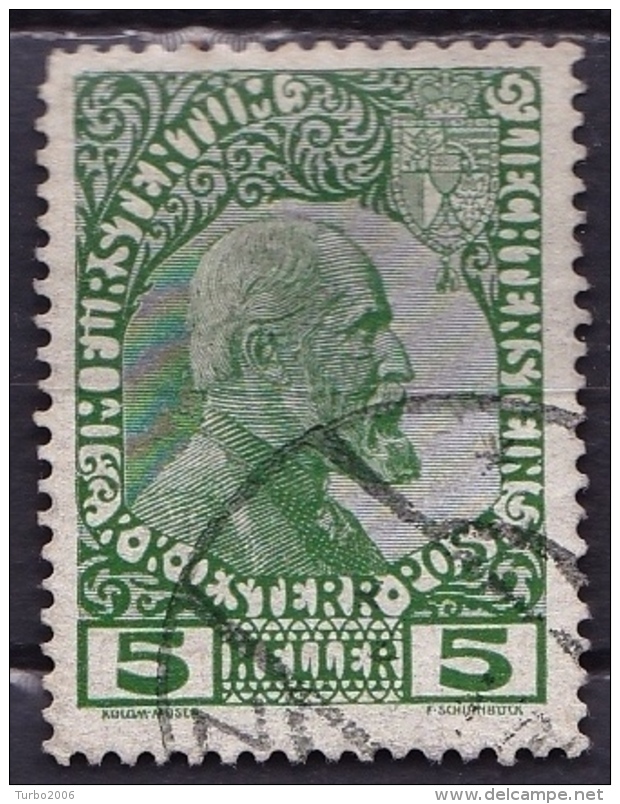 Liechtenstein 1912 Johann II 5 H. Green Michel 1 Y - Gebruikt