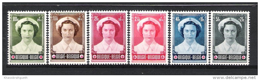 BELGIQUE (1953) - COB 912/917 *MLH - MARIAGE PRINCESSE JOSEPHINE-CHARLOTTE / FONDS DES CALAMITES - Other & Unclassified