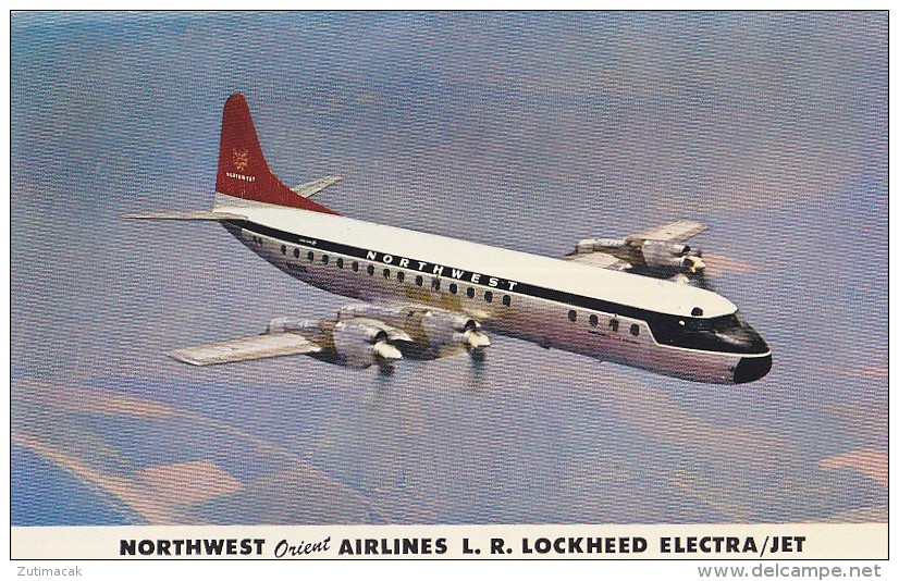 Northwest Orient Airlines Lockheed Electra Airline Issue Postcard - 1946-....: Ere Moderne