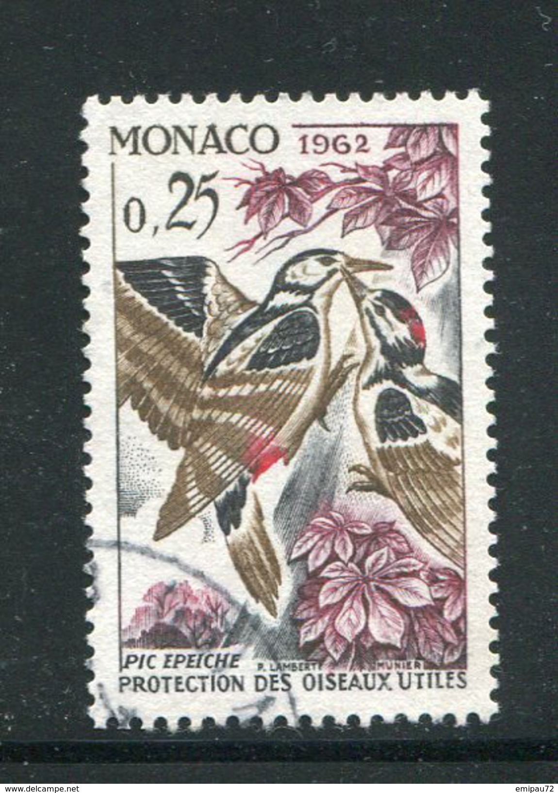 MONACO- Y&T N°585- Oblitéré (oiseau) - Usados