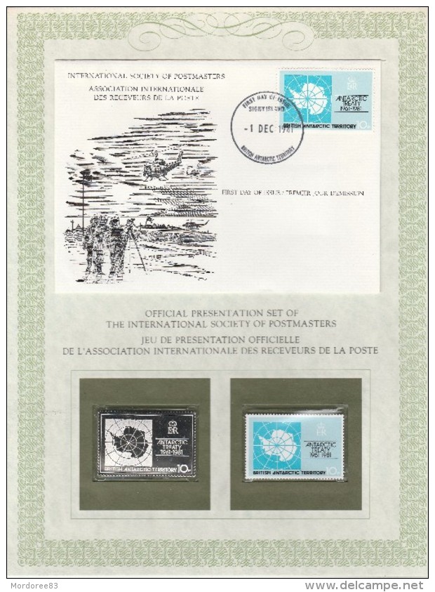 FDC 1981 JEU DE PRESENTATION OFFICIELLE DES RECEVEURS DE LA POSTE + TIMBRE ARGENT - FDC