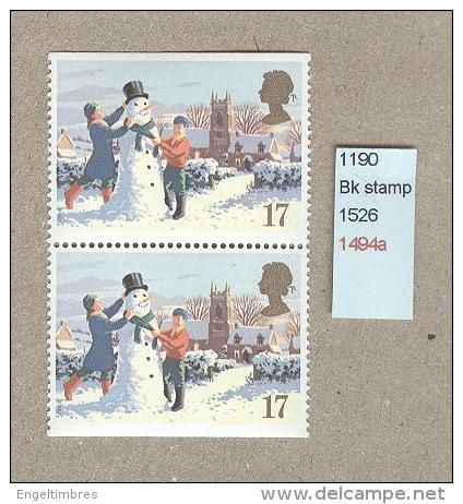 GB 1990 - Christmas Book Stamps - Imperforat TOP + Imperf Bottom (2) SG 1526 - Ungebraucht