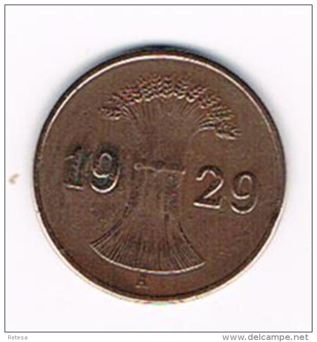 °°° WEIMAR REPUBLIC  1 REICHSPFENNIG  1929 A - 1 Renten- & 1 Reichspfennig