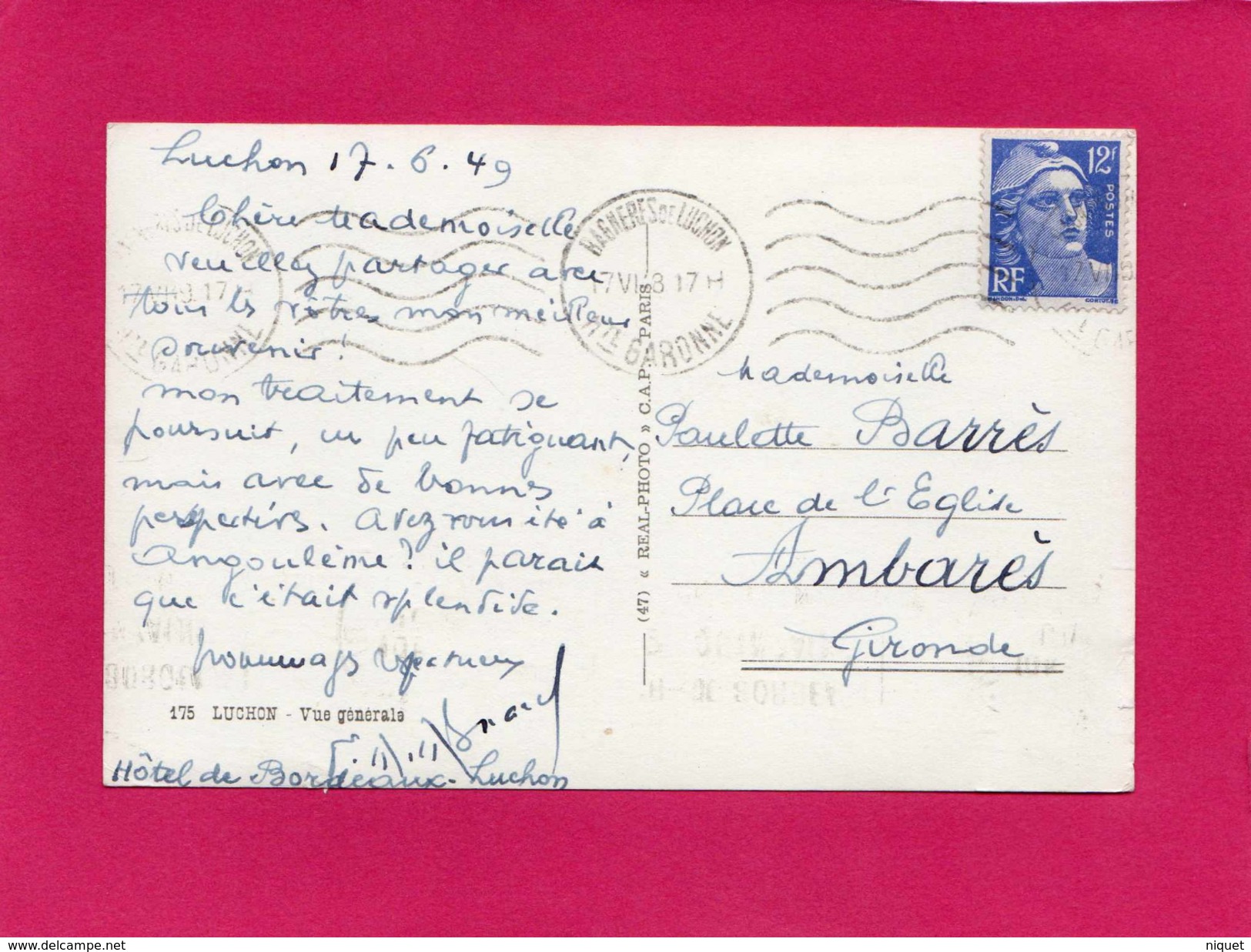 31 HAUTE GARONNE, LUCHON, Vue Générale, 1949, (CAP) - Luchon