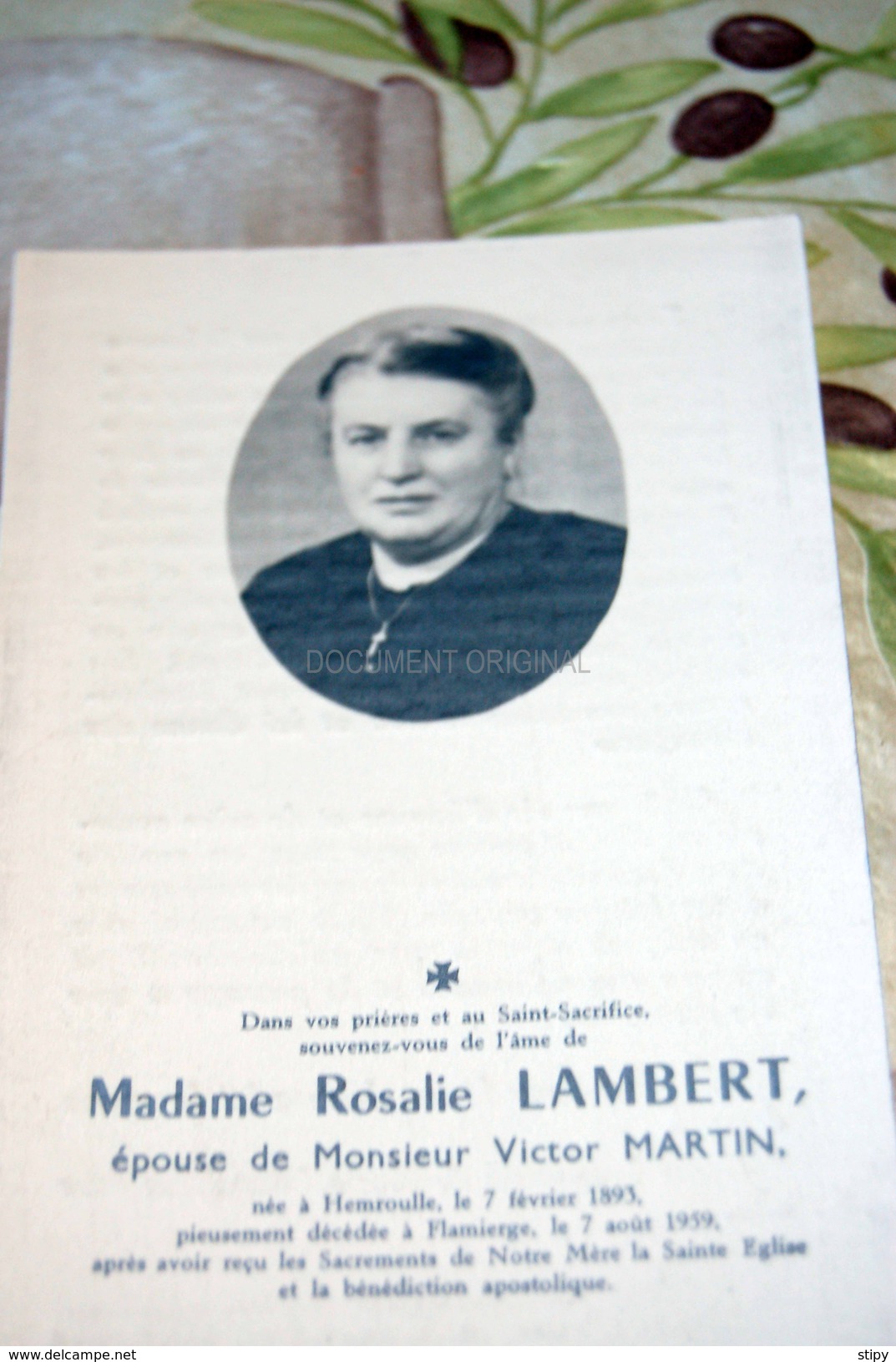 Rosalie Lambert, ép Victor Martin Hemroulle 1893  Flamierge 1959 - Bertogne