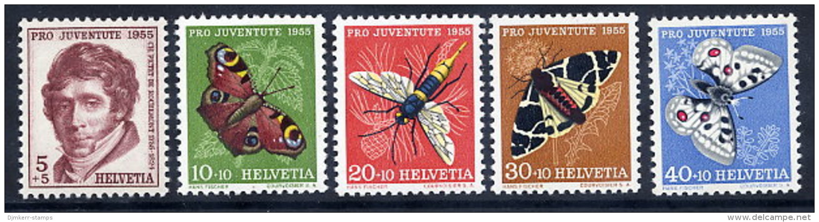 SWITZERLAND 1955 Pro Juventute Set  MNH / **.  Michel 618-22 - Unused Stamps