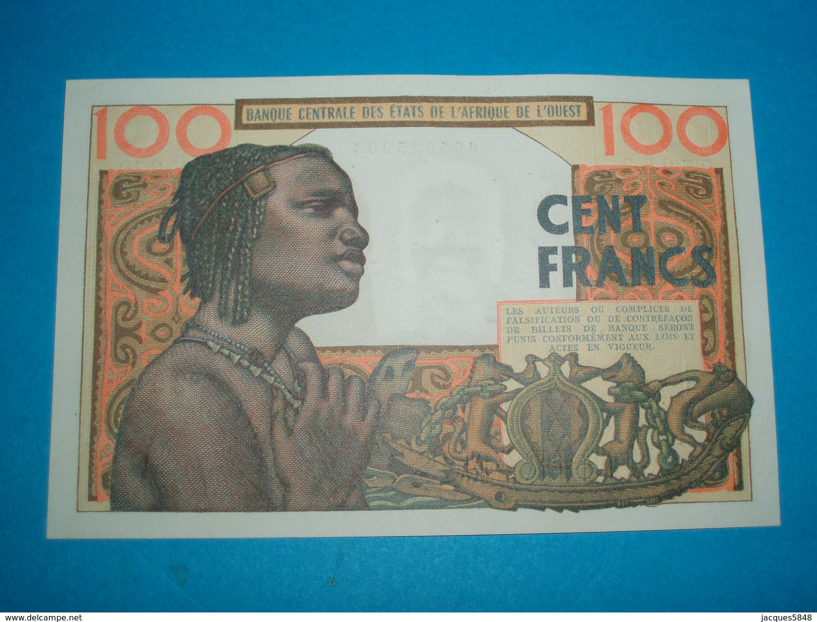 BILLET ) BANQUE CENTRALE DES ETATS DE L'AFRIQUE DE L'OUEST / 100 CENT FRANCS / ANNEE - 1956 / SERIE A.279 / N°25903 NEUF - Other - Africa