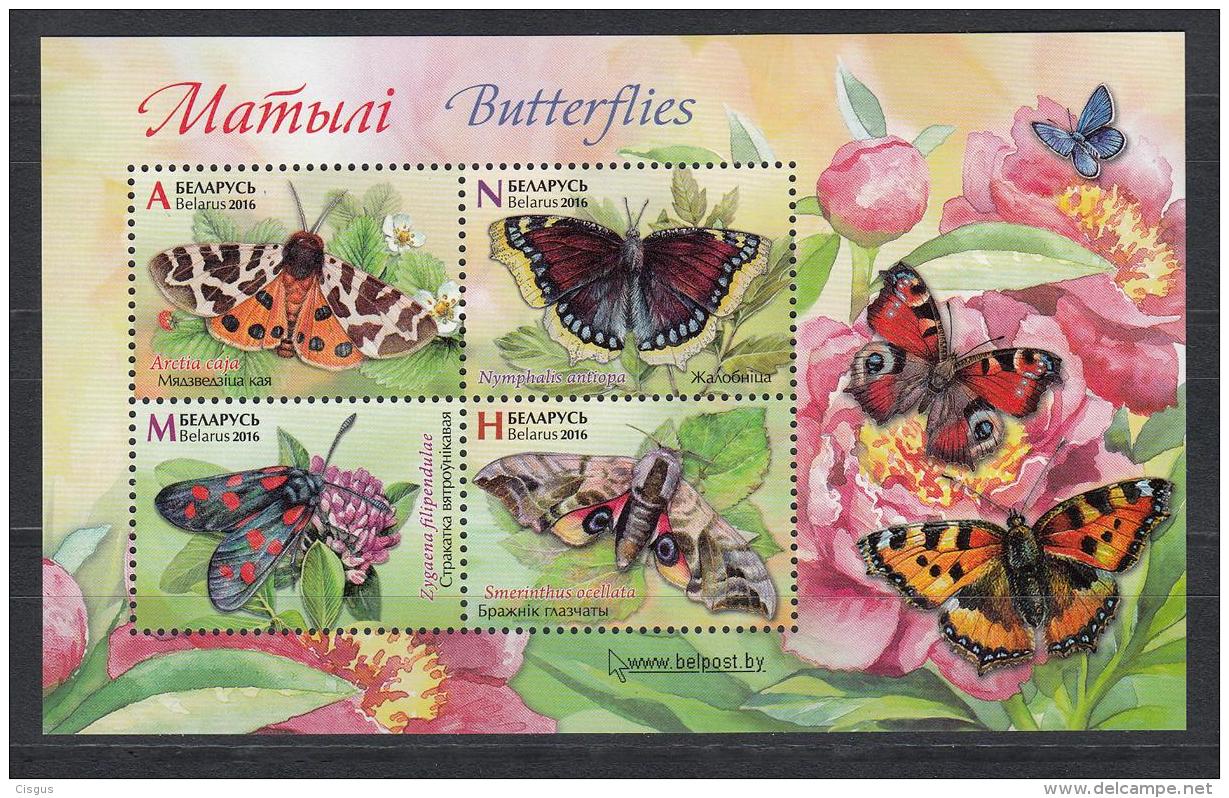 Belarus Weissrussland 2016 MNH** Mi. Nr.  1153-56 Bl.142  Butterfly  Ss M - Vlinders