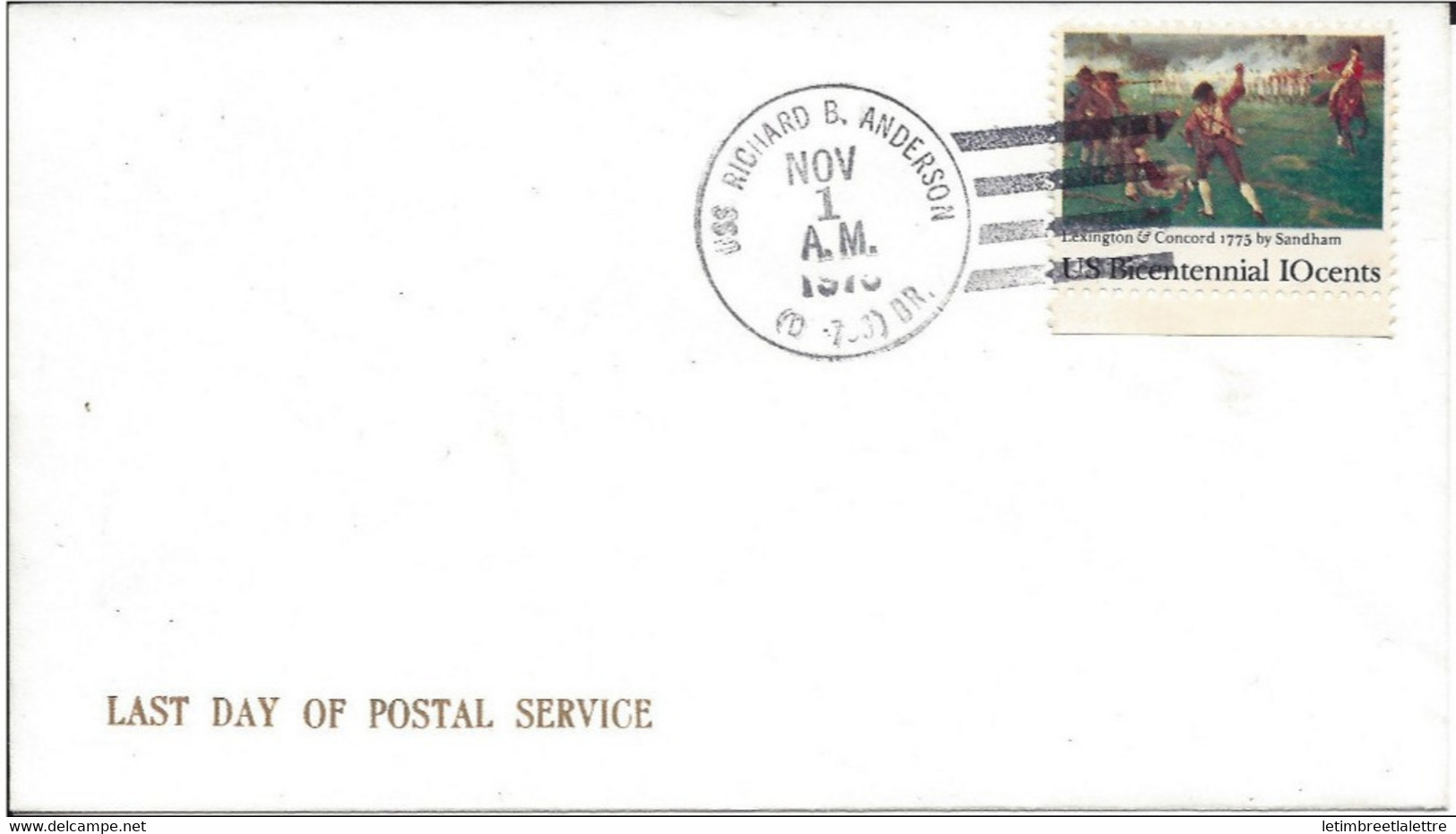 ⭐ USA - Last Day Of Postal Service - USS Richard B Anderson - Le 1 Novembre 1979 ⭐ - Covers & Documents