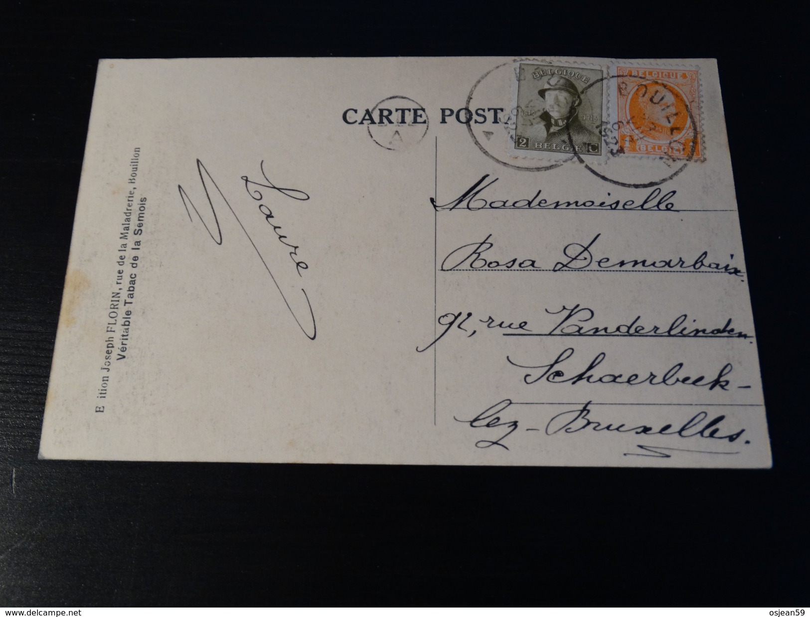 . "Roi Casqué" COB 166 -(190) Sur/carte Postale De Bouillon Vers Bruxelles .Affranchissement Mixte.23/08/1923 - 1919-1920 Trench Helmet