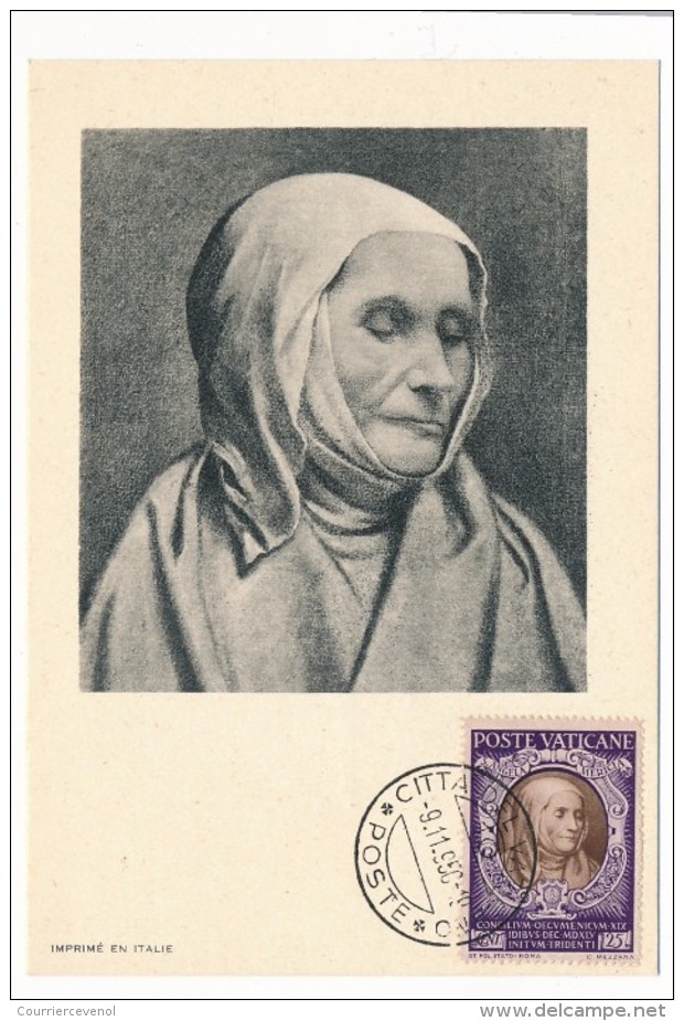 VATICAN - Série Commémorative Du Concile De Trente - Sainte Angèle MERICI - 1950 - Maximum Cards