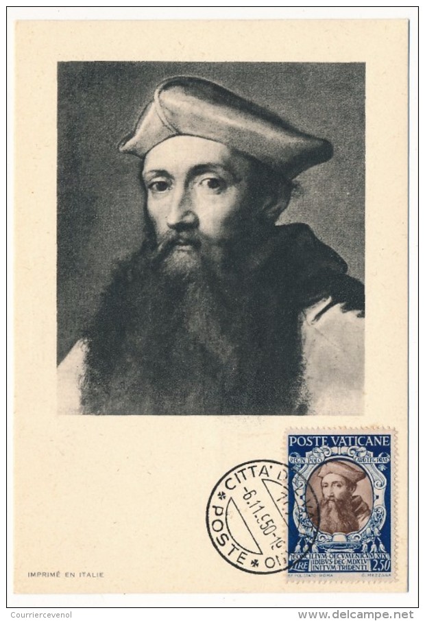 VATICAN - Série Commémorative Du Concile De Trente - REGINALD POLE - 1950 - Maximum Cards