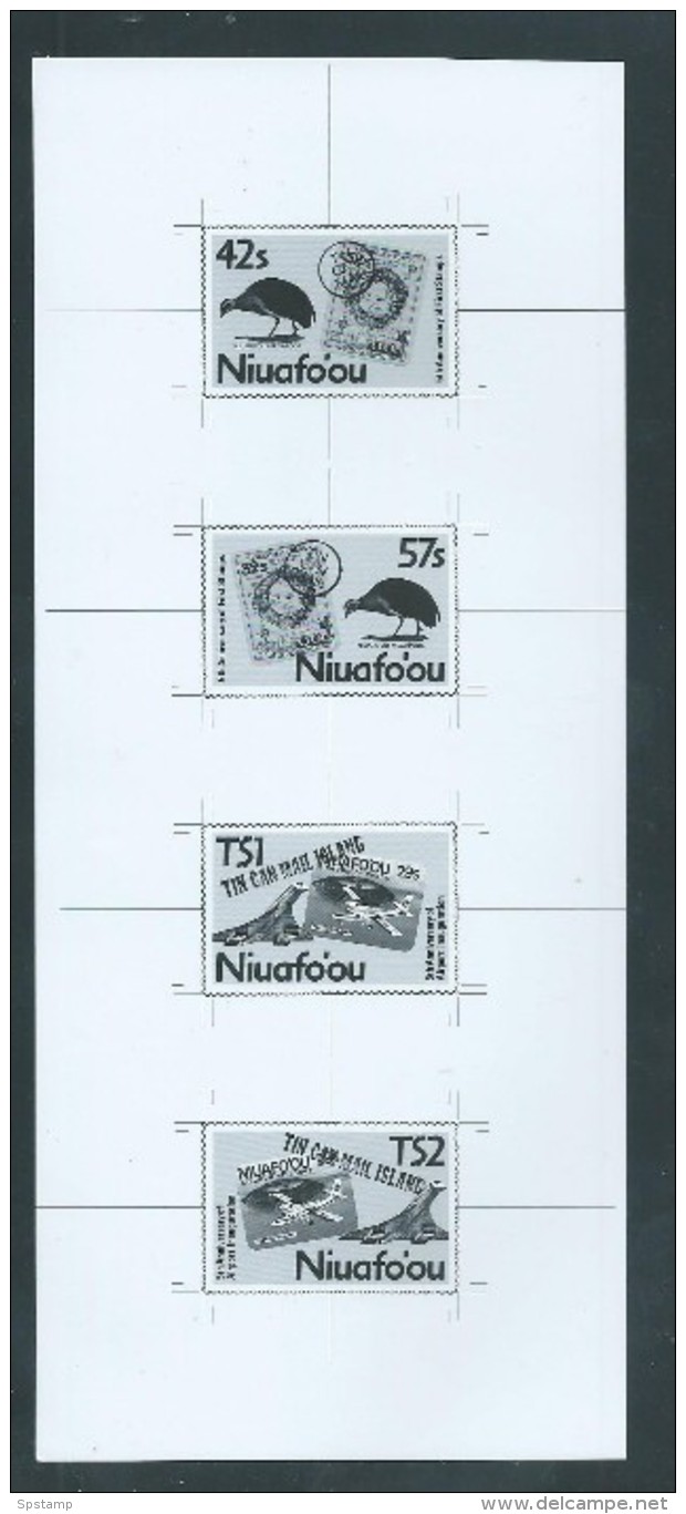 Tonga Niuafo´ou 1988 Stamp Anniversary Black & White Composite Proof Of The 4 Values - Tonga (1970-...)