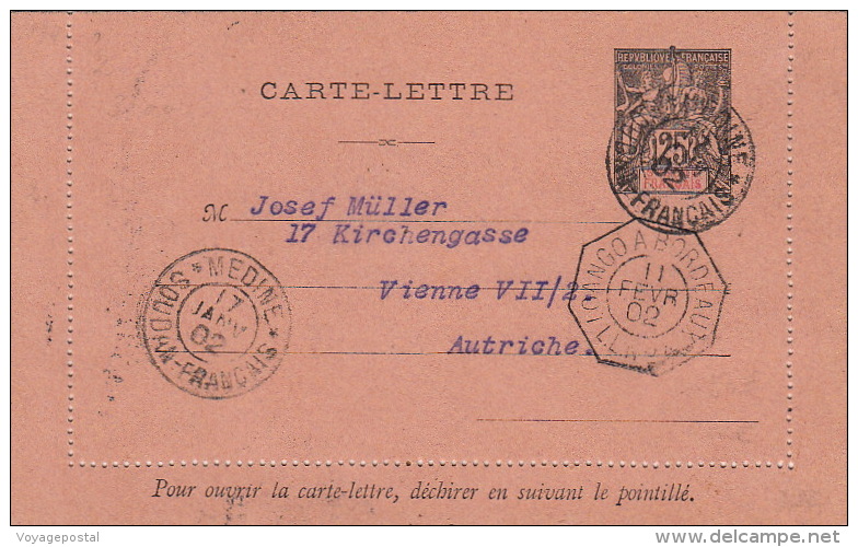 Entier Postal Soudan Medine Maritime Loango A Bordeaux >> Autriche - Lettres & Documents