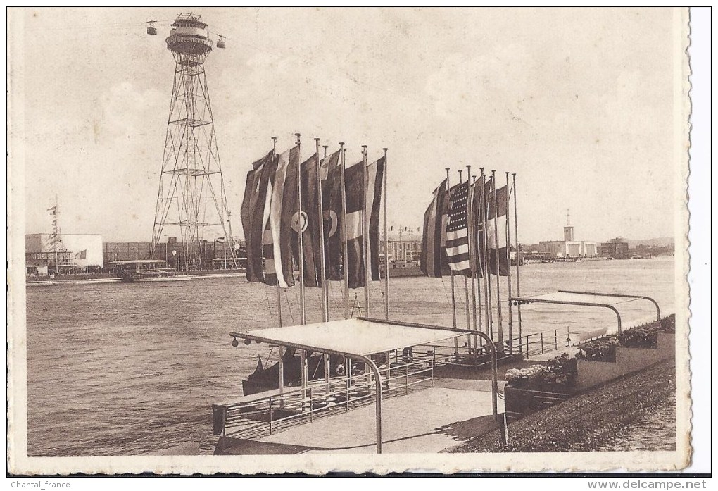 4 CP Grand Format. Exposition Liège 1939."Vue Panoramique. Meuse, Bateaux - Liege