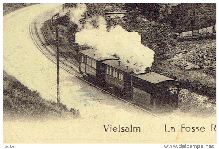 Vielsalm La Fosse Roulette Vue Sur Salm Chateau Tram Vapeur - Vielsalm