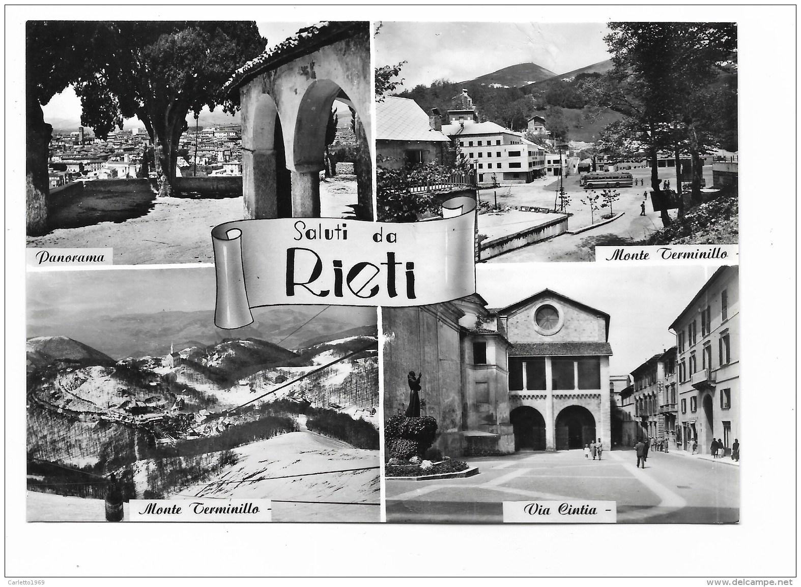 RIETI 4 VEDUTE   VIAGGIATA  FG - Rieti