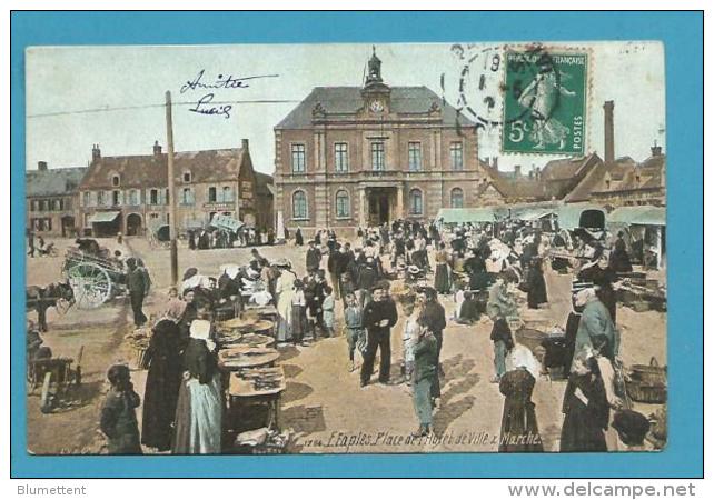 CPA 1794 - Métier Marchands Ambulants Marché Place De L'Hôtel De Ville ETAPLES 62 - Etaples