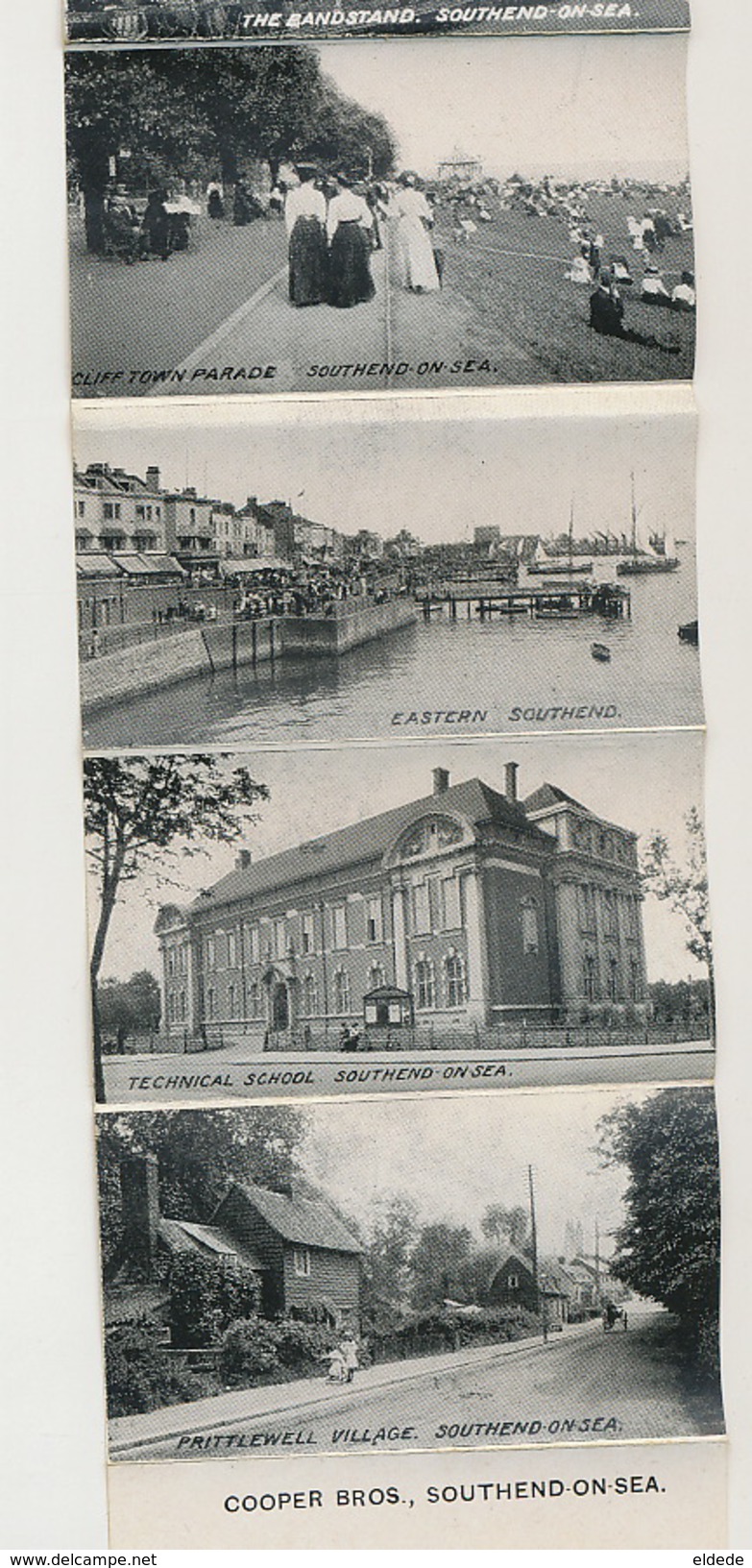 Southend On Sea Mechanichal Multi View Card With Girl Each View 6/3,5 Cms Prittlewell Village - Southend, Westcliff & Leigh