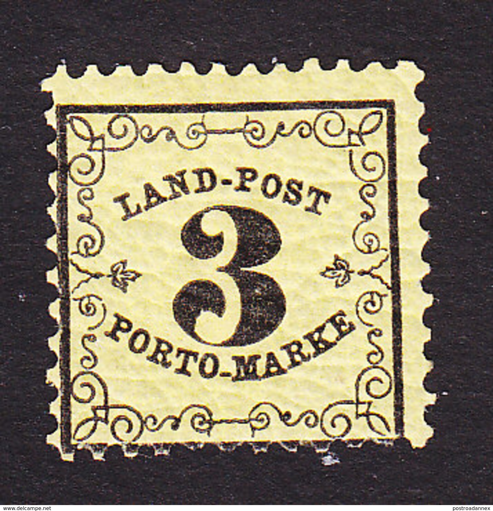 Baden, Scott #LJ2, Mint Hinged, Rural Postage Due, Issued 1862 - Other & Unclassified