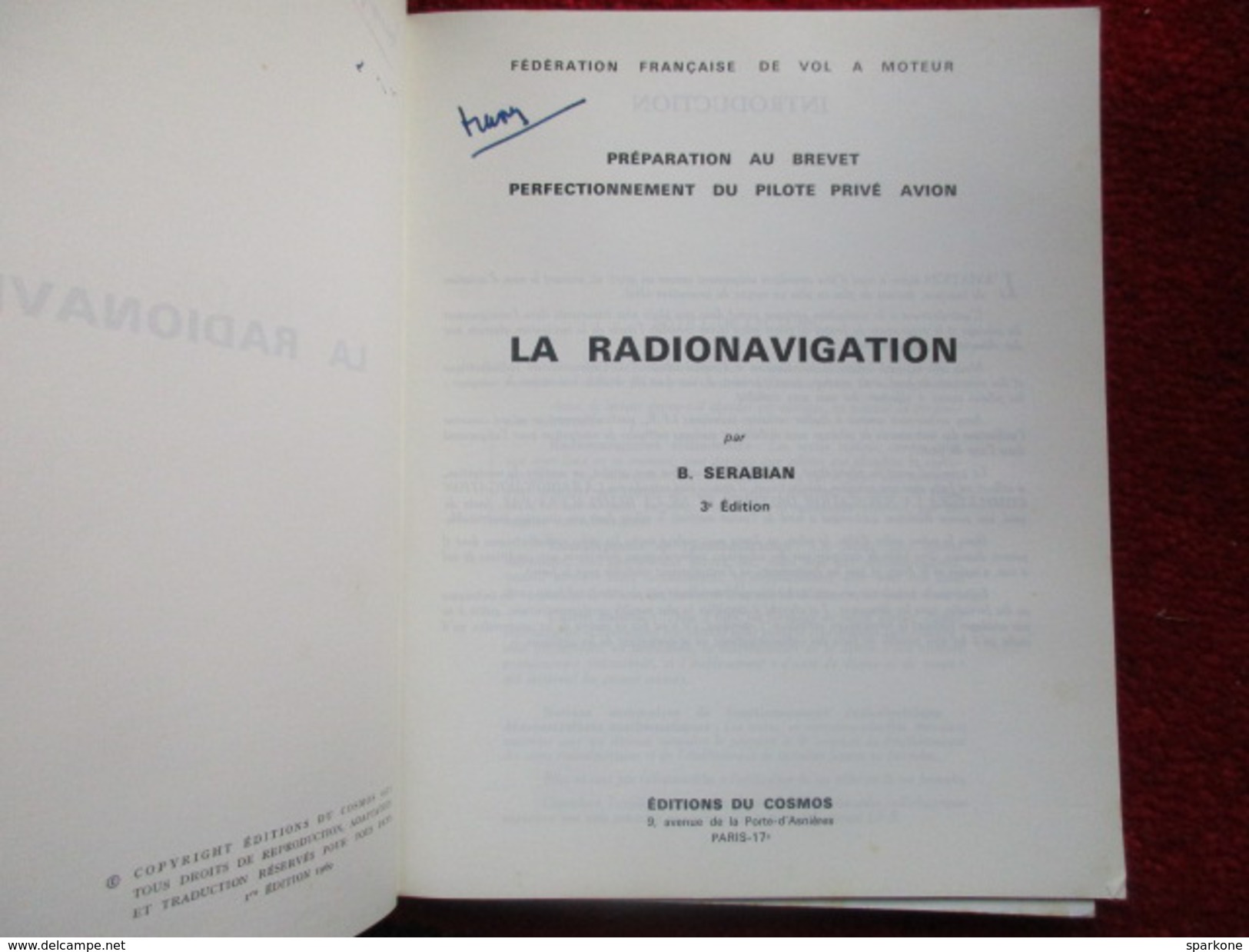 La Radionavigation (B. Sebarian) éditions Du Cosmos De 1975 - Flugzeuge