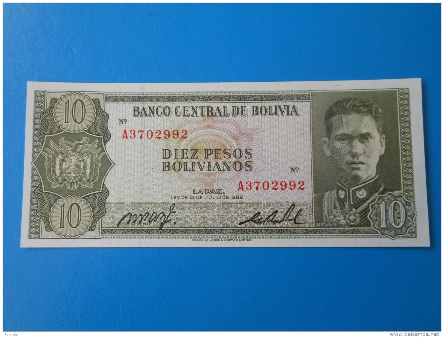 Bolivie Bolivia 10 Pesos Bolivianos 1962 P154a UNC - Bolivië