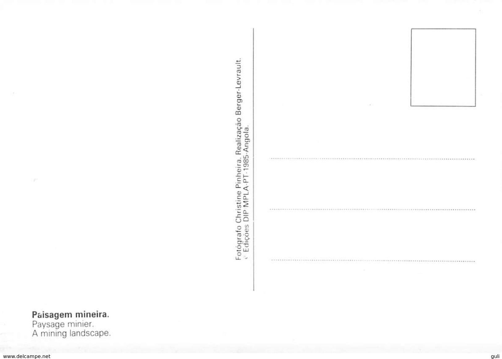 Afrique > ANGOLA-Paisagem Mineira Payage Minier (mine Forage)*PRIX FIXE - Angola