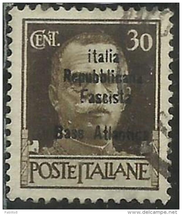 EMISSIONI LOCALI: BASE ATLANTICA 1943 CENT. 30c. USATO USED OBLITERE' - Local And Autonomous Issues