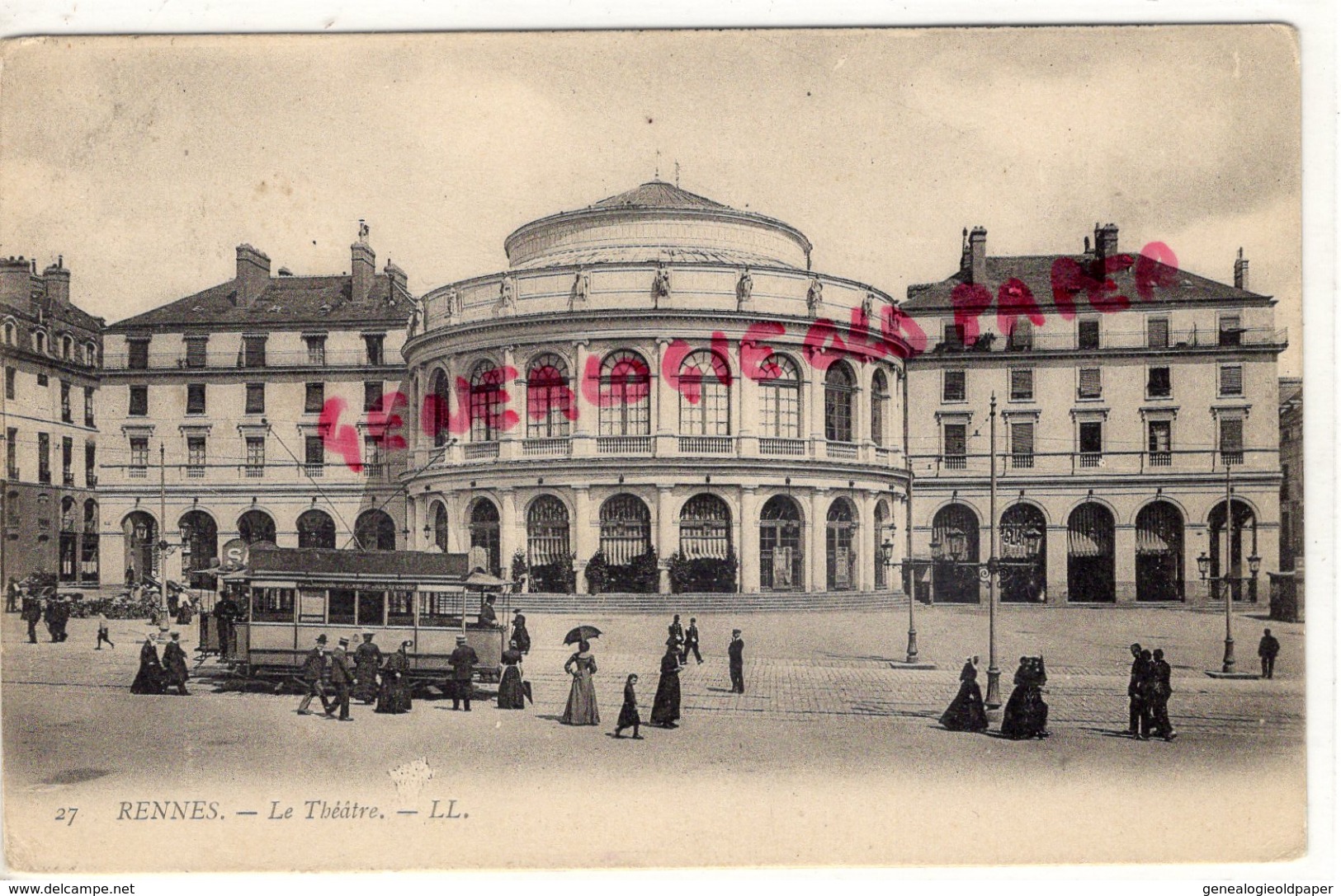 35 - RENNES - LE THEATRE  TRAMWAY 1905 - Rennes