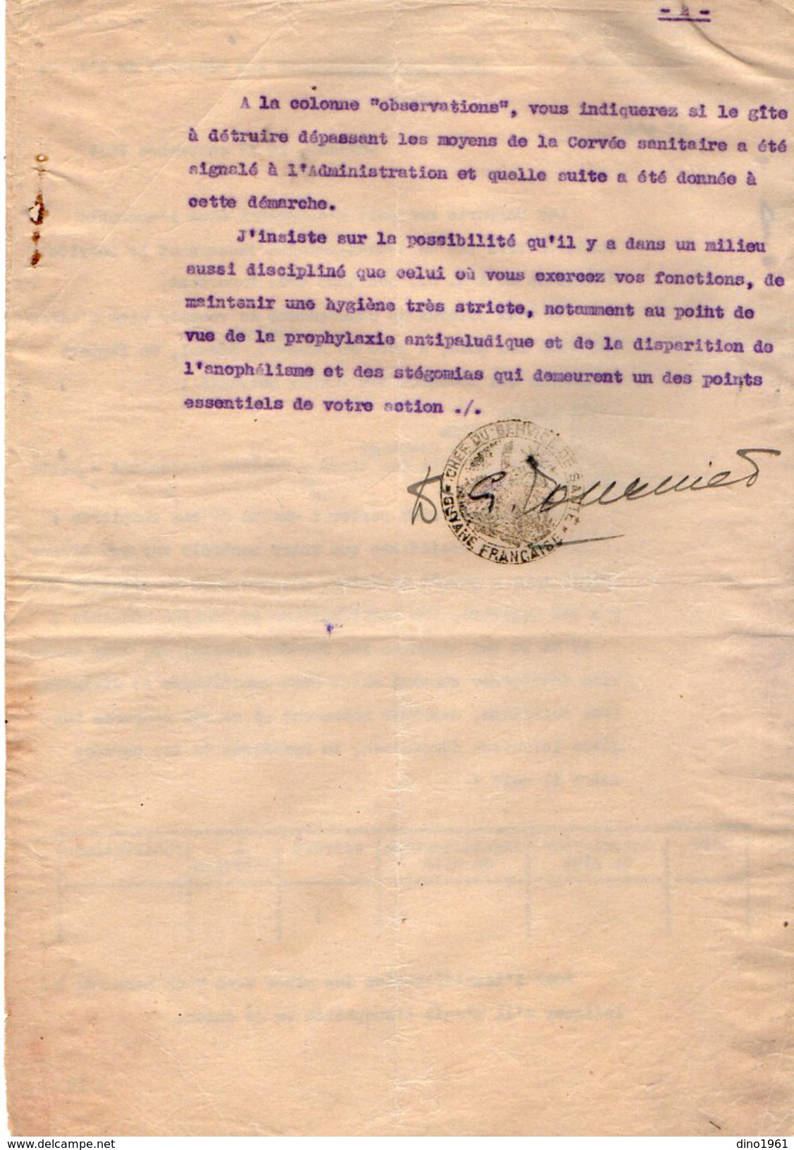 VP6411 - Colonies Française - GUYANE - CAYENNE - Note / Circulaire Pour Les Médecins De L'A.P - Documents Historiques