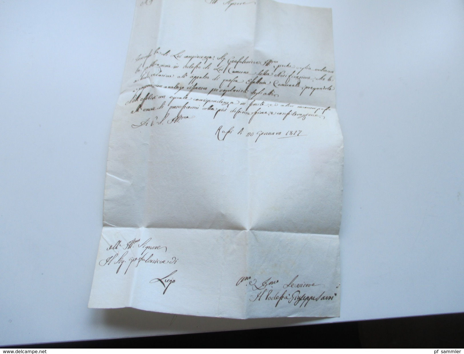 Italien Vorphila 1817 Brief nach Lugo. Interessanter Inhalt?! Stempel?? Guter Zustand!