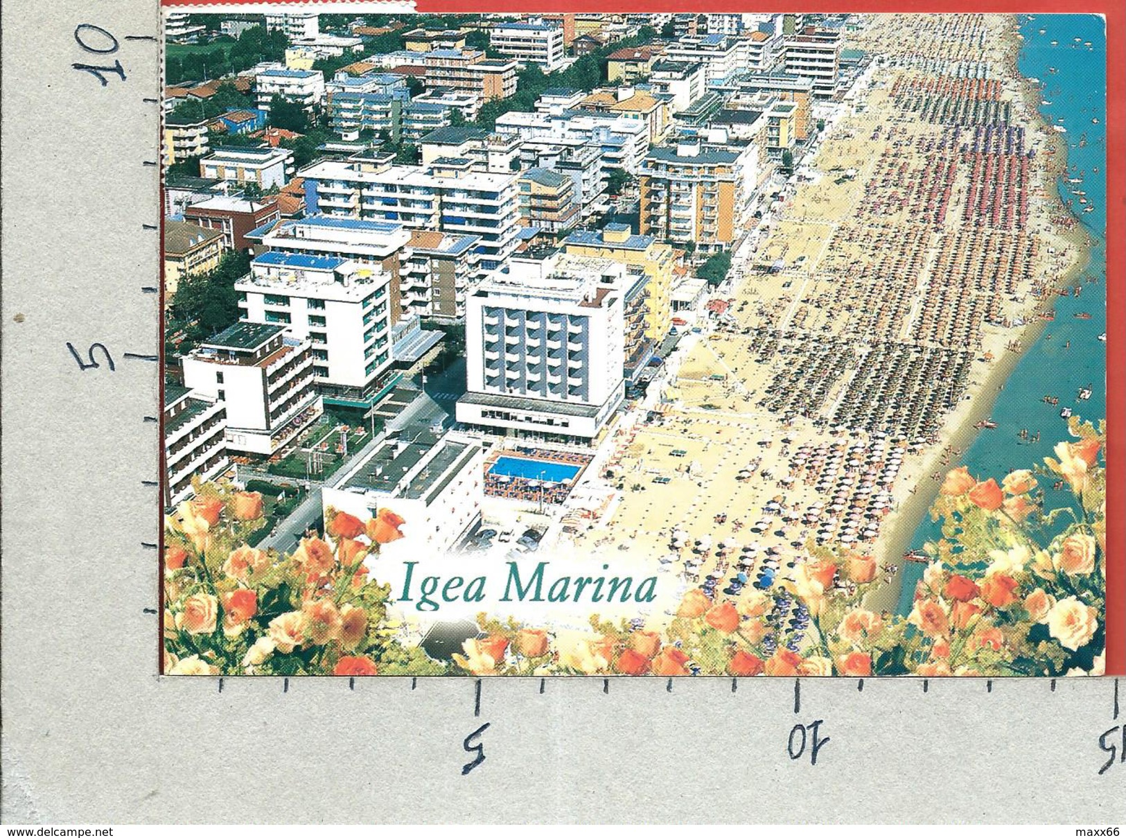 CARTOLINA VG ITALIA - IGEA MARINA (RN) - Panorama - Spiaggia - 10 X 15 - ANN. 1995 AVVENIMENTI GUERRA MONDIALE - Rimini