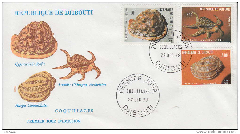 Enveloppe  FDC  1er  Jour   DJIBOUTI    Coquillages   1979 - Djibouti (1977-...)