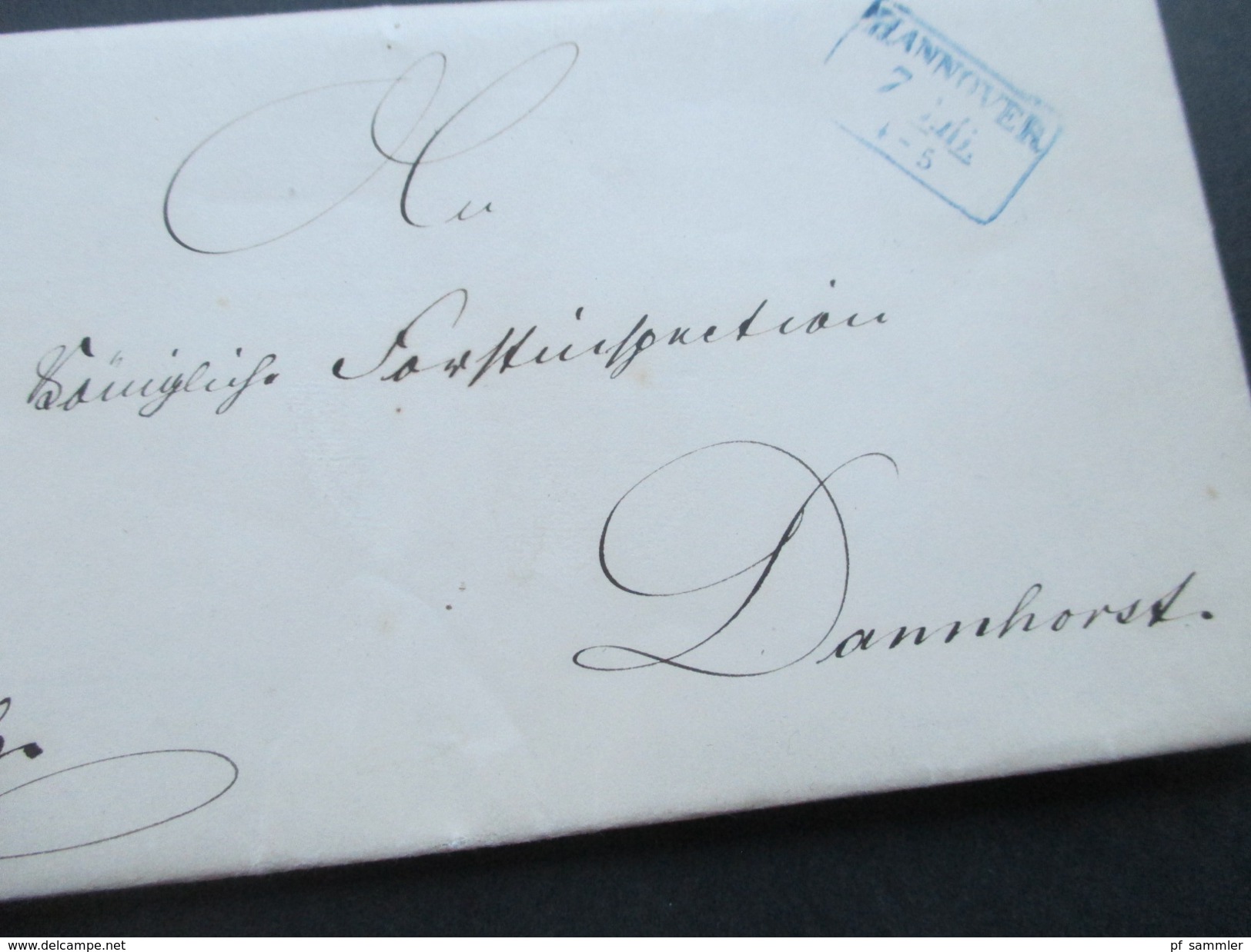Altdeutschland Amtsbrief 1859 Hannover Blauer R3 Feuser Nr. 1370 - 17 Nach Dannhorst Mit Papiersiegel!! Dienstpost - Hannover
