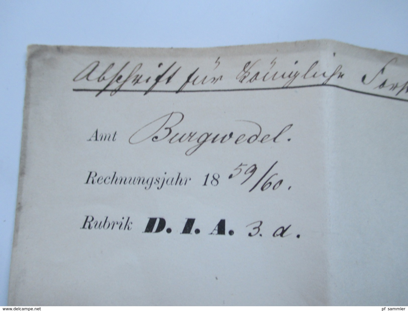 Altdeutschland Amtsbrief 1859 Hannover blauer R3 Feuser Nr. 1370 - 17 nach Dannhorst mit Papiersiegel!! Dienstpost