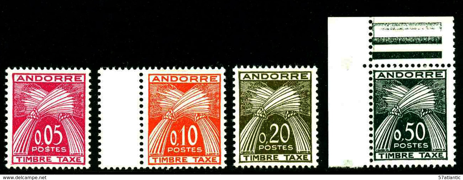 ANDORRE FRANCAIS - YT Taxe 42 à 45 ** - SERIE COMPLETE 4 TIMBRES NEUFS ** - Neufs