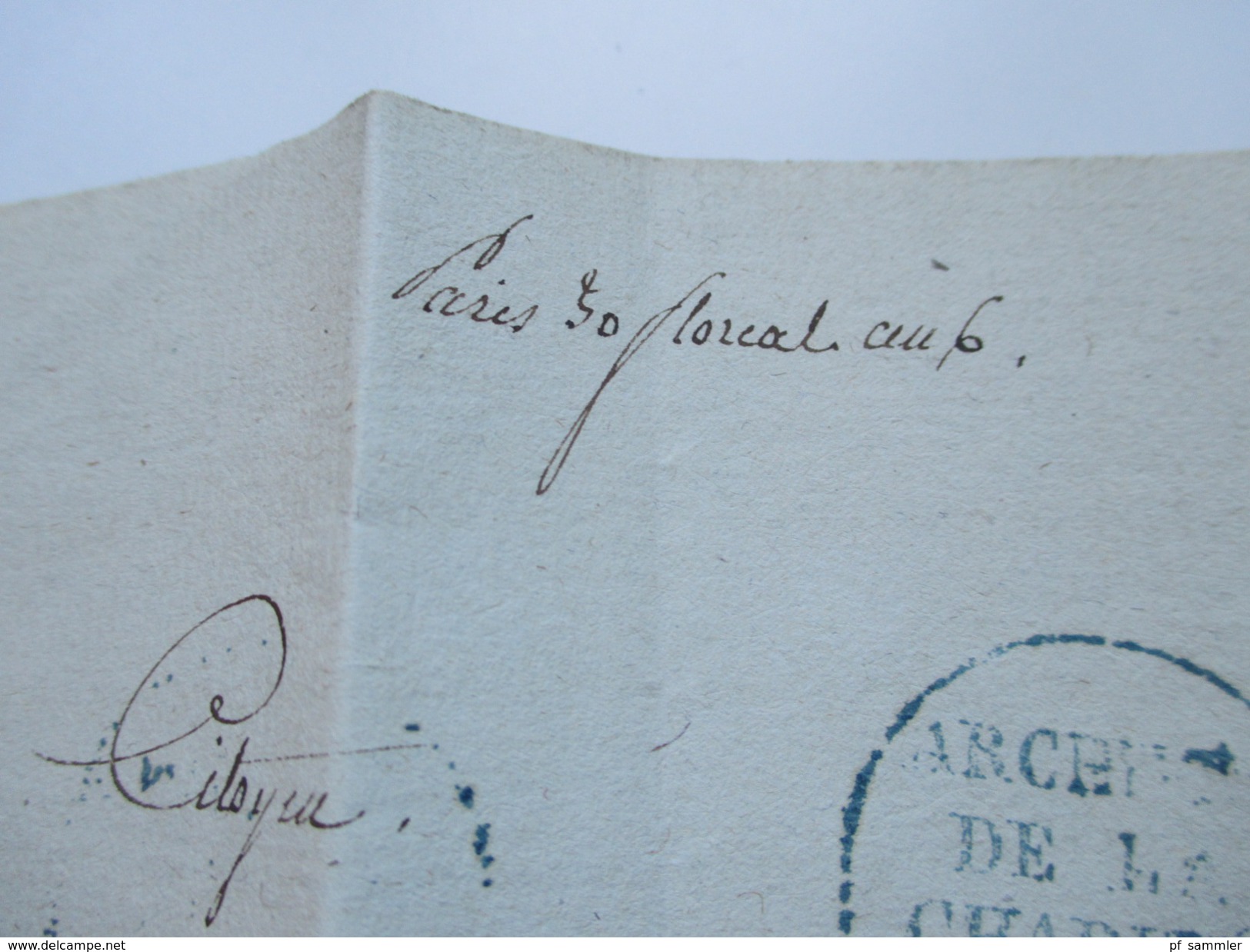 FRankreich Vorphila / Prephila Anfang 19. Jahrhundert?! Blauer Stempel: Charite a Lyon