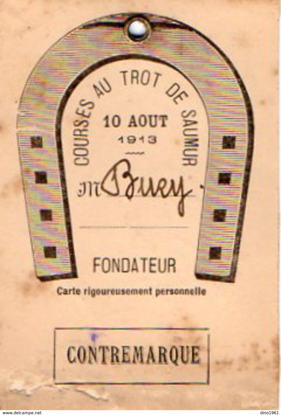 VP6416 - Equitation - Carte - Courses Au Trot De SAUMUR - M.BURY - Autres & Non Classés
