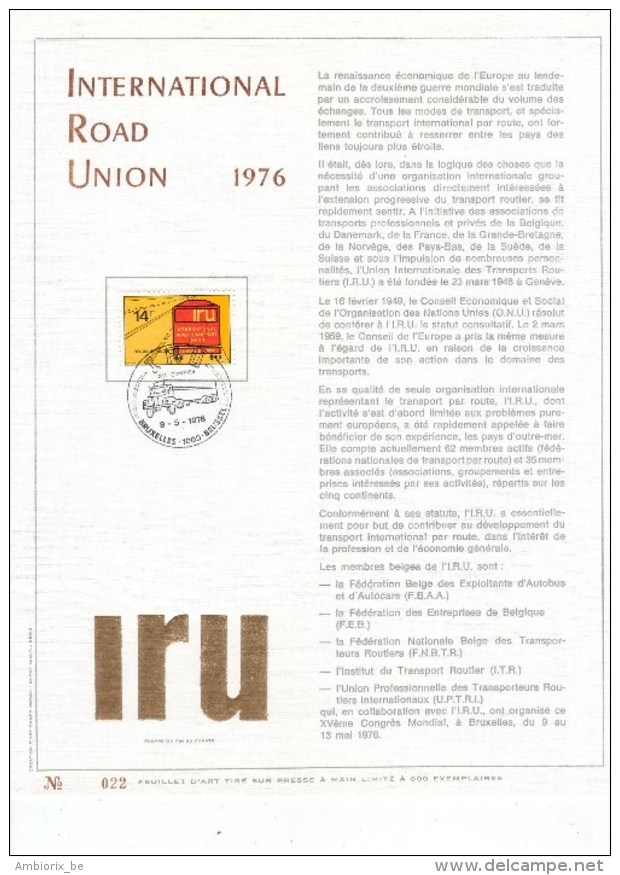 Carte Max Gold - Feuillet Or - 1807 - International Road Union - 1971-1980