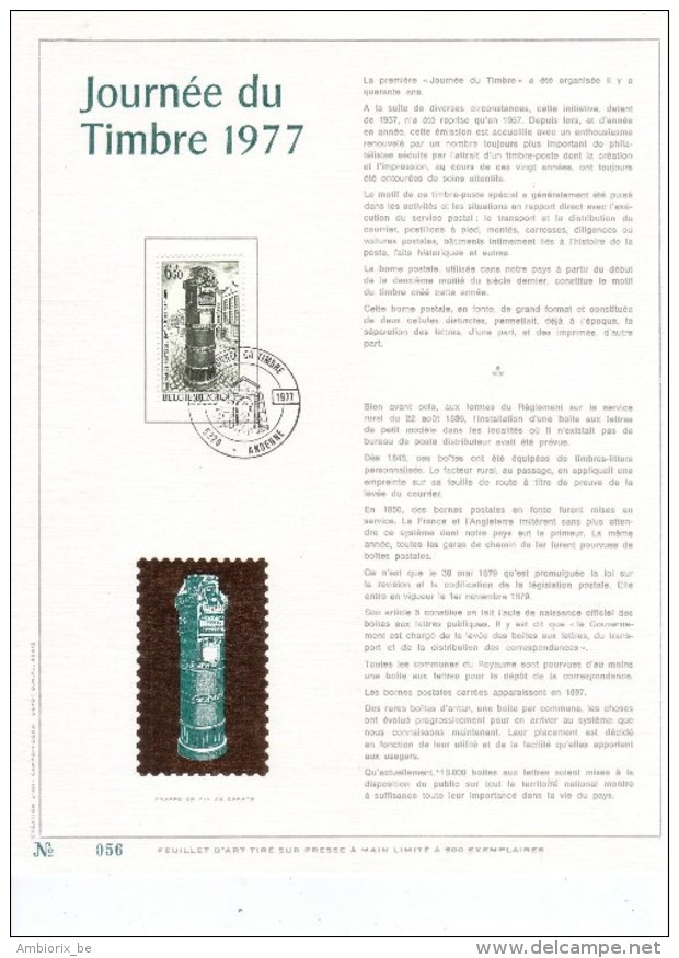 Carte Max Gold - Feuillet Or - 1852 - Journée Du Timbre - 1971-1980