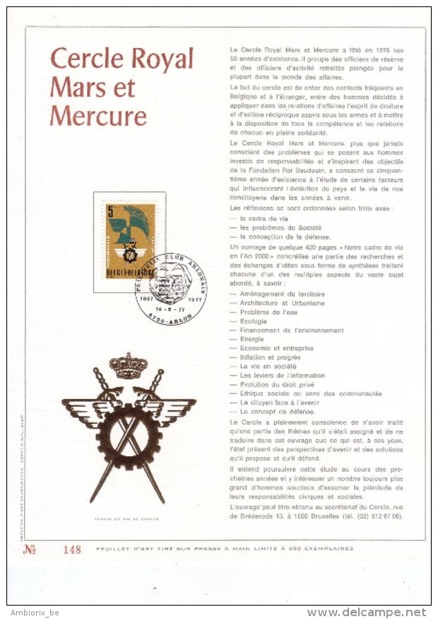 Carte Max Gold - Feuillet Or - 1855 - Cercle Royal Mars Et Mercure - 1971-1980