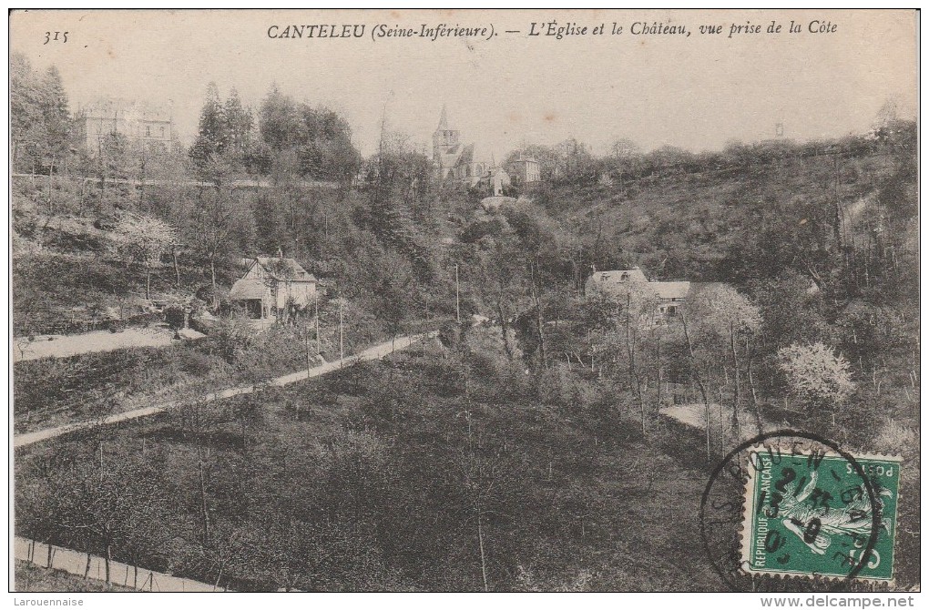 76 - CANTELEU  - L´Eglise Et Le Château, Vue Prise De La Côte - Canteleu