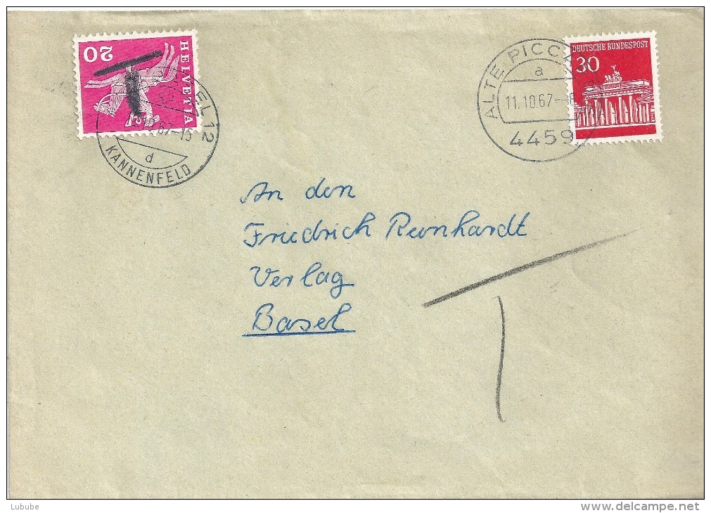 Taxierter Brief  Alte Piccardie - Basel              1967 - Briefe U. Dokumente