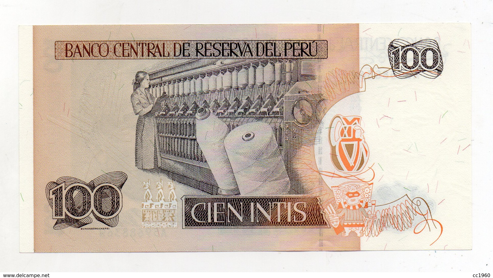 Perù - 1987 - Banconota Da 100 INTIS - Nuova -  (FDC1735) - Perú