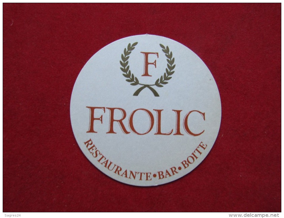 Vintage Sous Bock - Coaster - Base De Copo Restaurante Bar Boite Frolic Portugal - Plaques En Carton