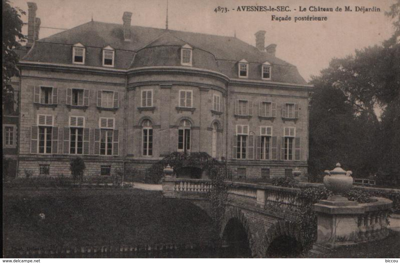 CPA AVESNES LE SEC - Le Château De M. Déjardin - Façade Postérieure - N° 4873 - Autres & Non Classés