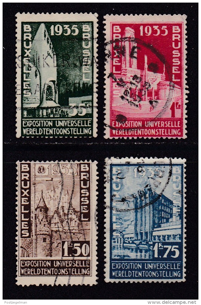 BELGIUM, 1934, Used Stamp(s), World Exposition, MI 378-381,  #10307, Complete - Used Stamps