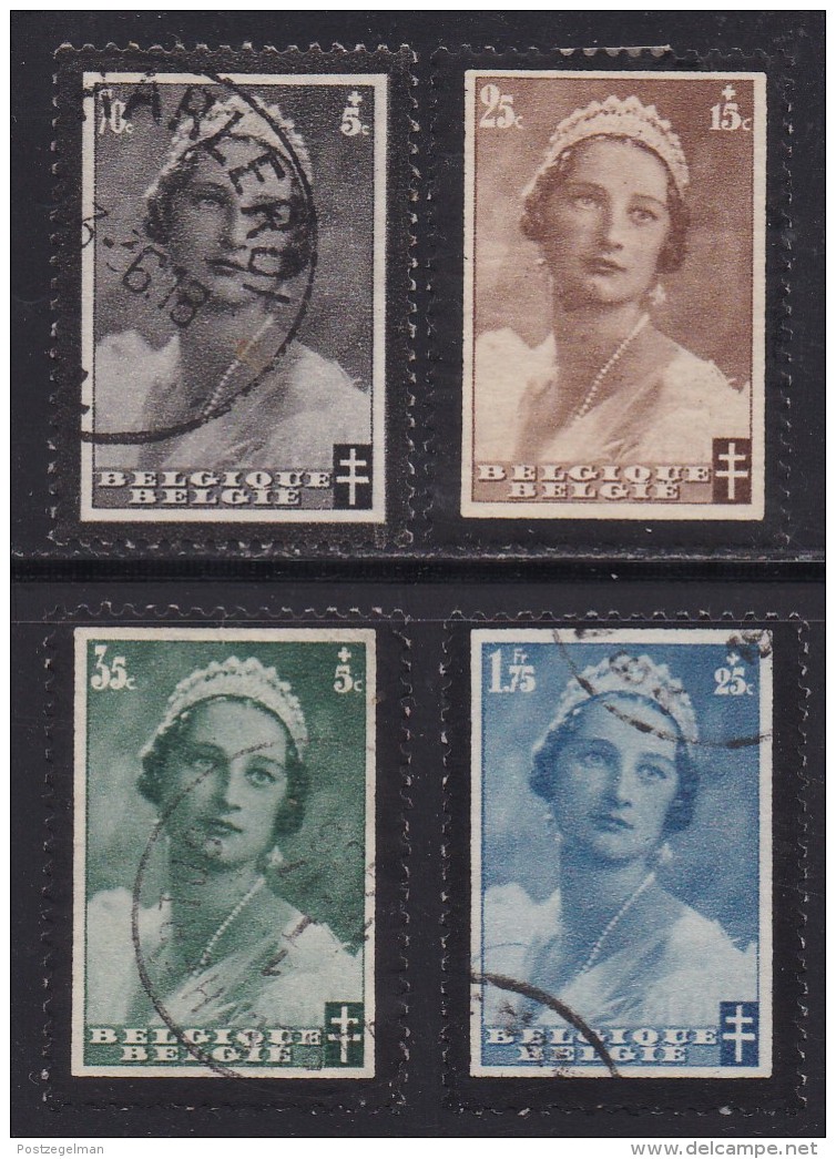 BELGIUM, 1935, Used Stamp(s), TBC,  MI 408=414,  #10312, 4 Values Only - 1934-1935 Leopold III