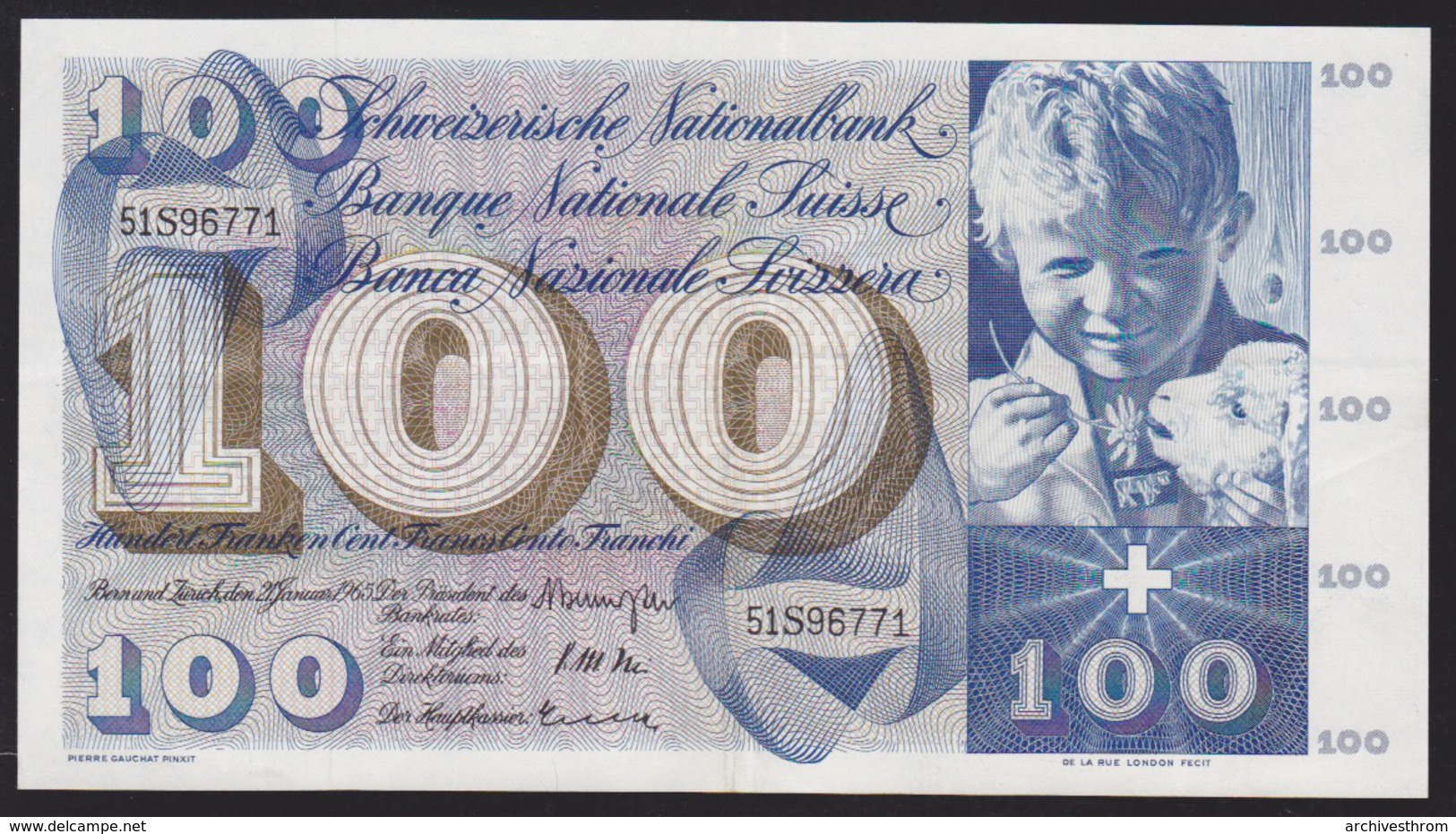 Billet De Banque Suisse 100 Francs, Saint-Martin - Suisse