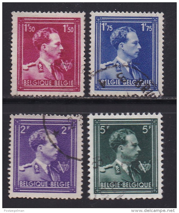 BELGIUM, 1944, Used Stamp(s),  Leopold III Freedom,  MI 685=691,  #10335, 4 Values Only - 1936-1951 Poortman